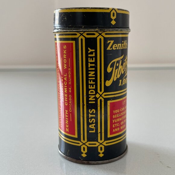 Zenith Tibet Almond Stick Tin with Unused Stick Circa 1950 - Picture 5 of 8